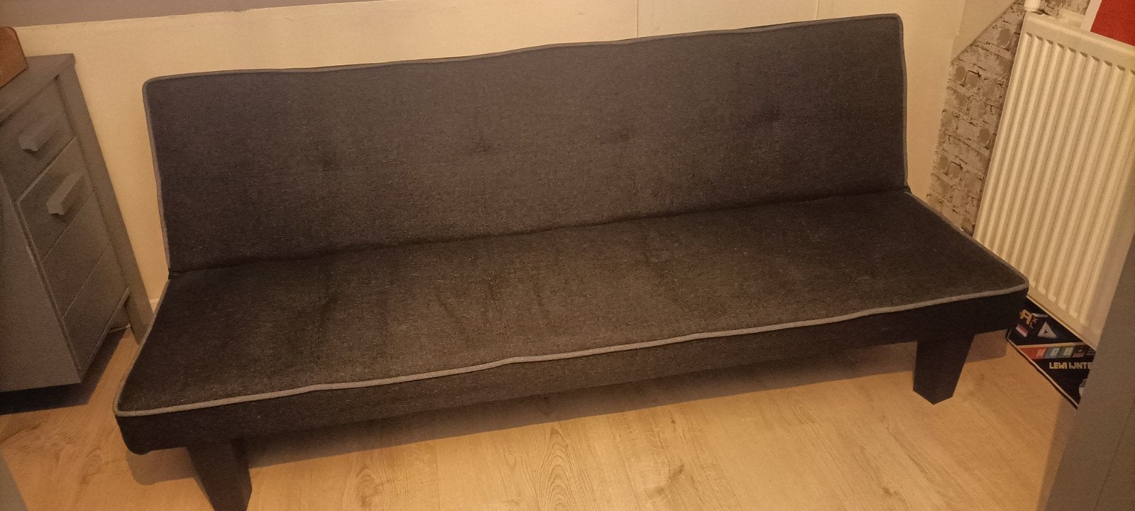 Zwarte bedbank 180x95cm, Huis en Inrichting, Slaapkamer | Slaapbanken, Ophalen, Eenpersoons, Zwart, 190 cm of minder