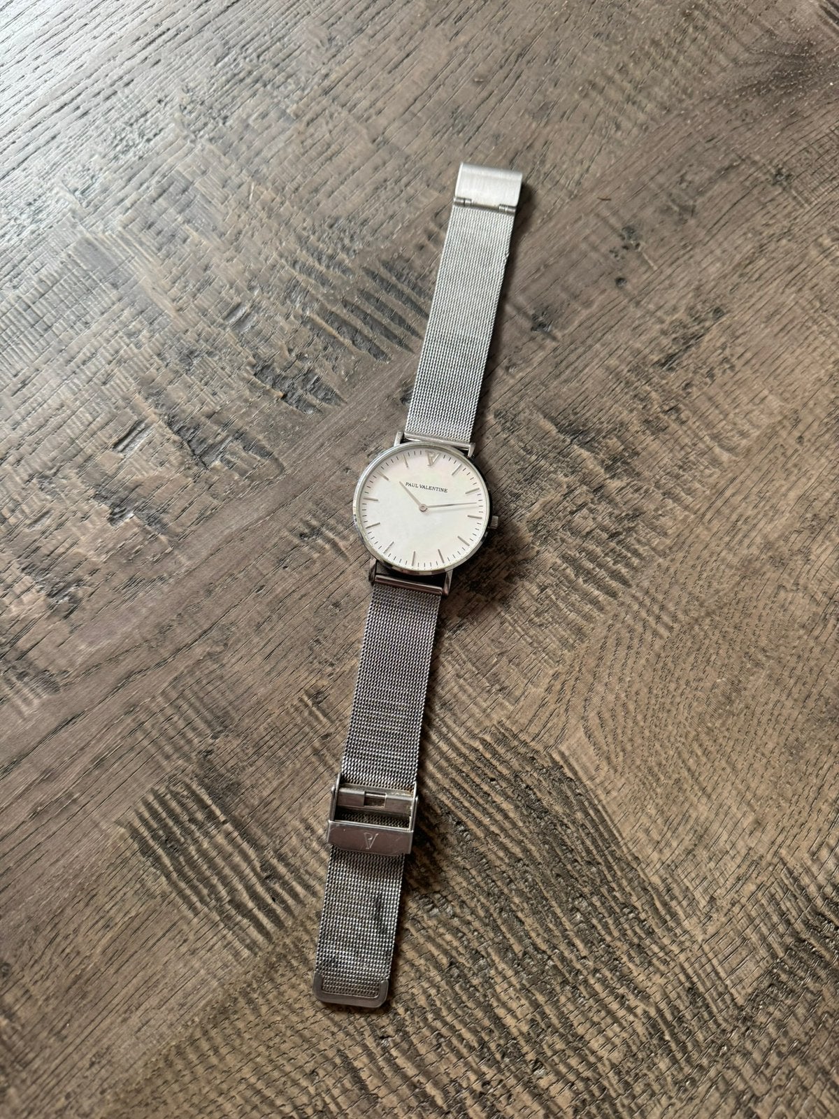 Paul Valentine horloge zilver – Milanees bandje, Overige merken, Staal, Ophalen of Verzenden, Zo goed als nieuw