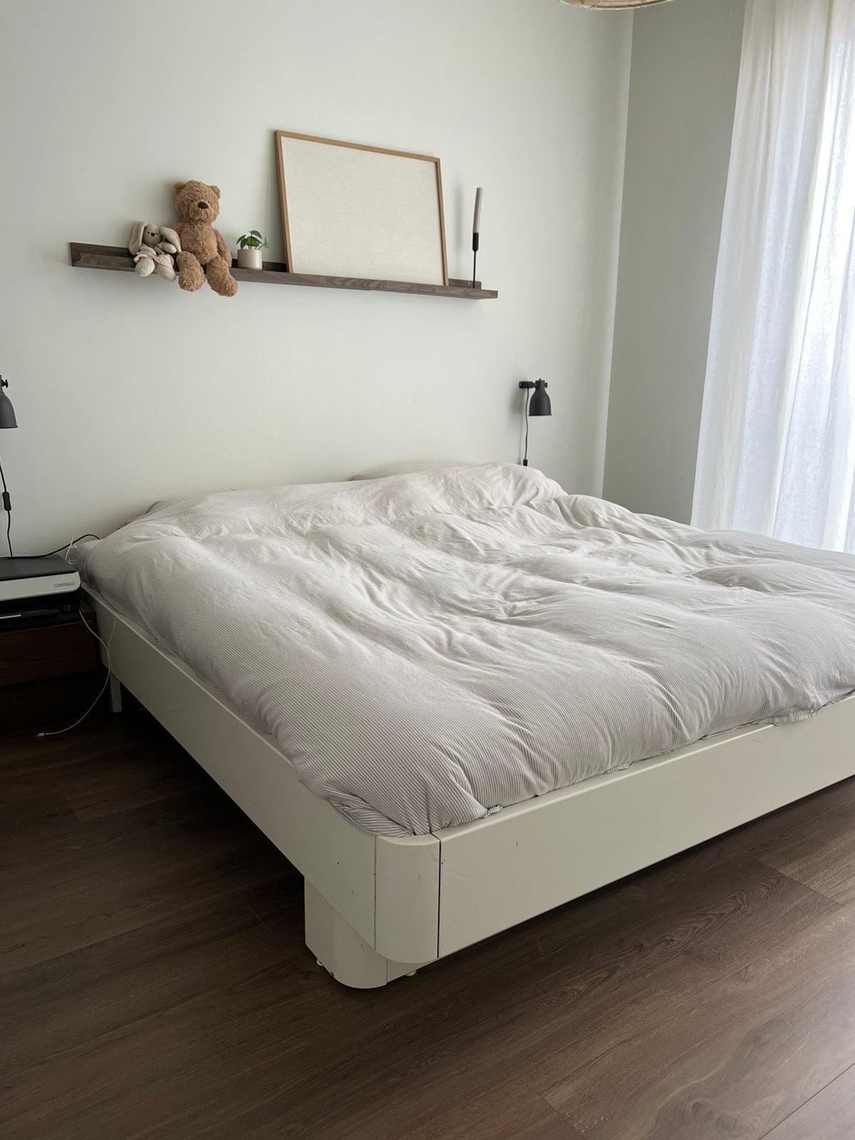 Auping auronde tweepersoonsbed met verstelbare lattenbodem, Huis en Inrichting, Wit, Tweepersoons, Ophalen of Verzenden, 180 cm