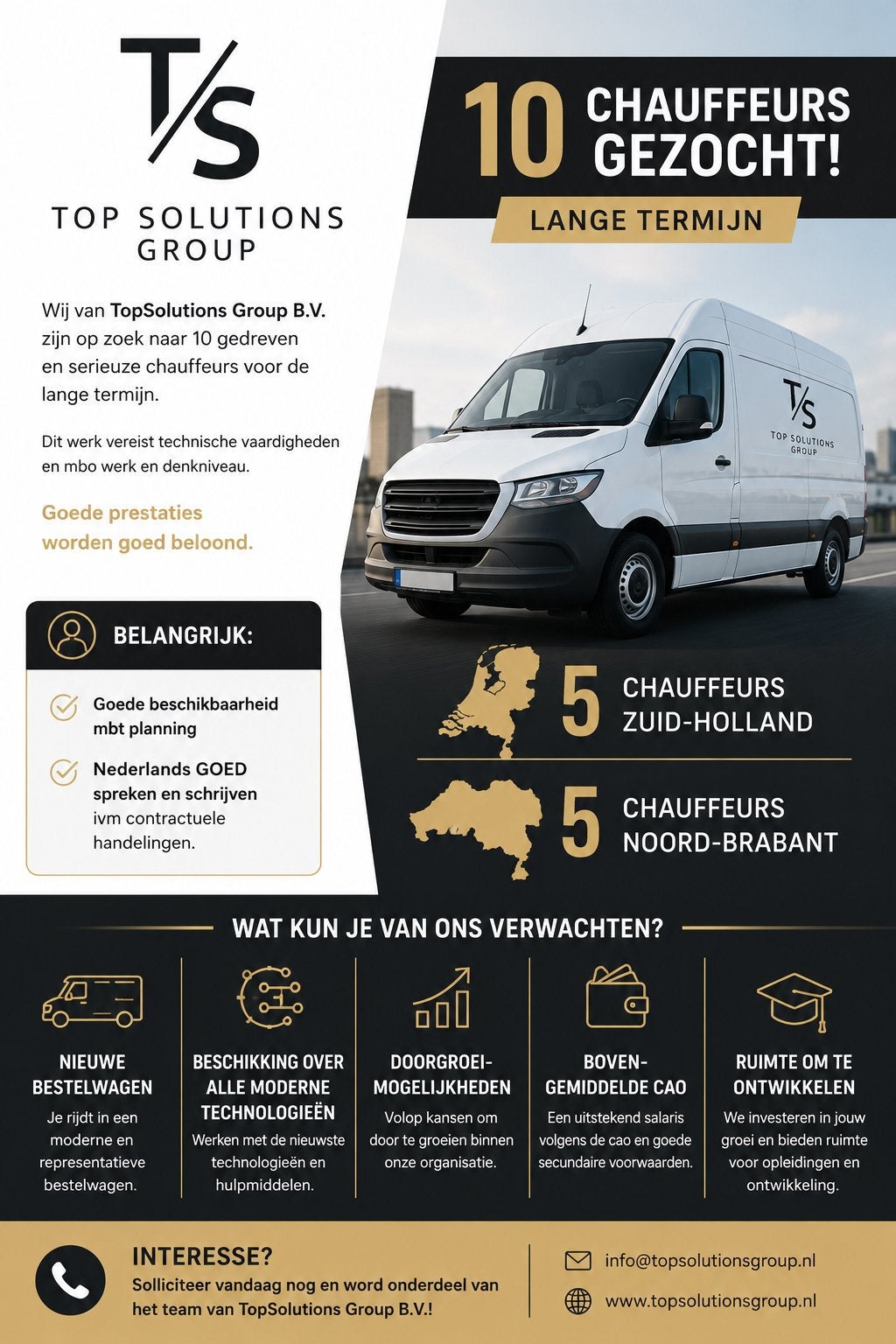 Chauffeurs gezocht Breda & Bleijswijk