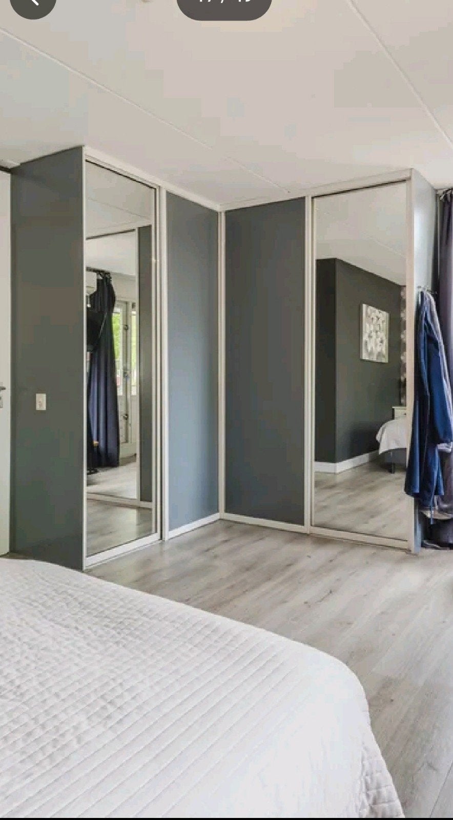 Hoek kleding kast met schuifdeuren en spiegels, Huis en Inrichting, Ophalen, Met deur(en), Gebruikt, 200 cm of meer
