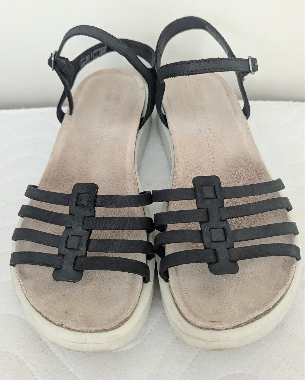 Ecco sandalen maat 40 zeer comfortabel van leer, Ecco, Zwart, Gedragen, Sandalen of Muiltjes
