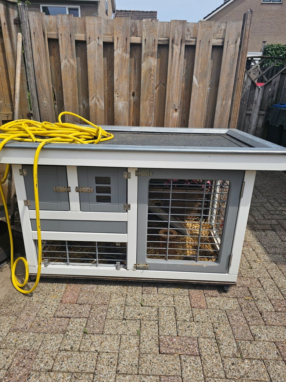 Handgemaakte konijnenhok met 2 lieve konijnen, Dieren en Toebehoren, Ophalen, 110 cm of meer, Hok, 90 cm of meer