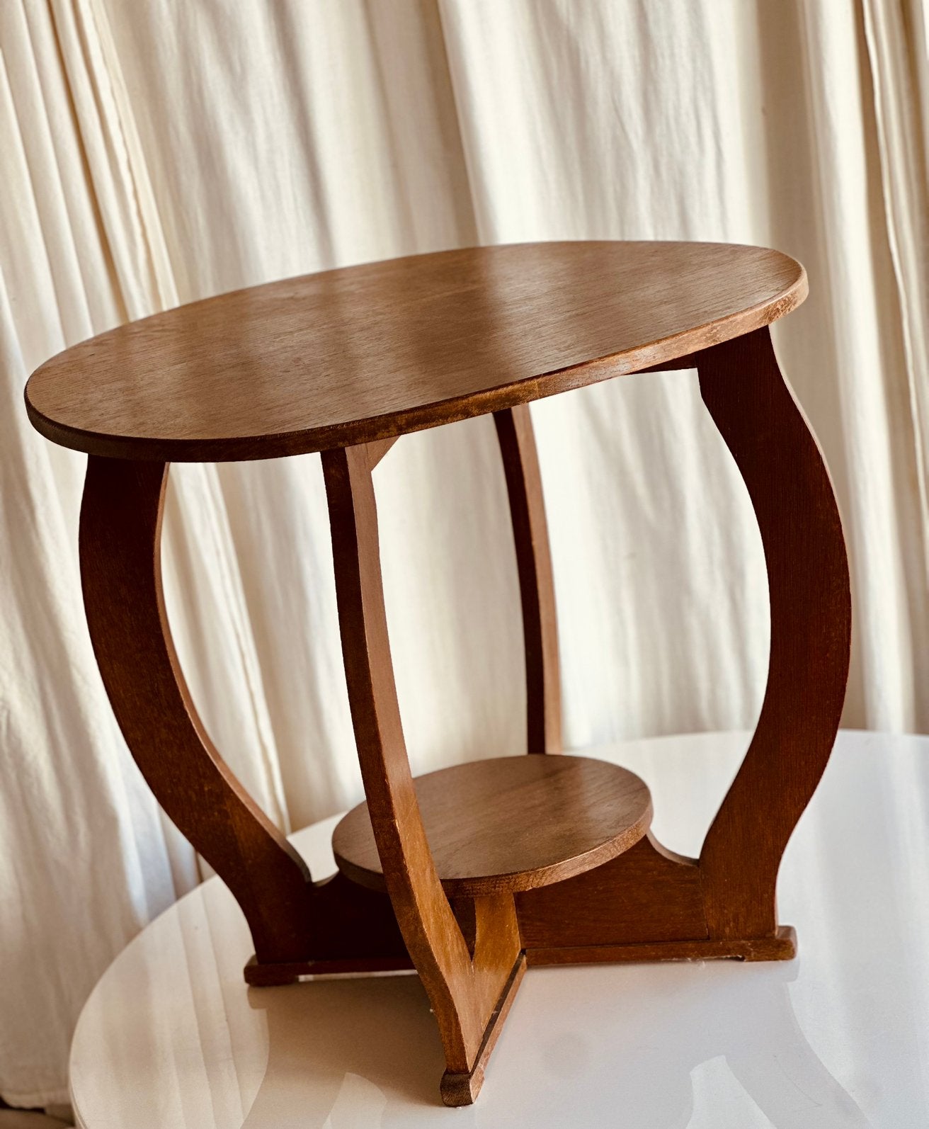 Ronde tafel Art Deco Eikenhout, Antiek en Kunst, Ophalen of Verzenden