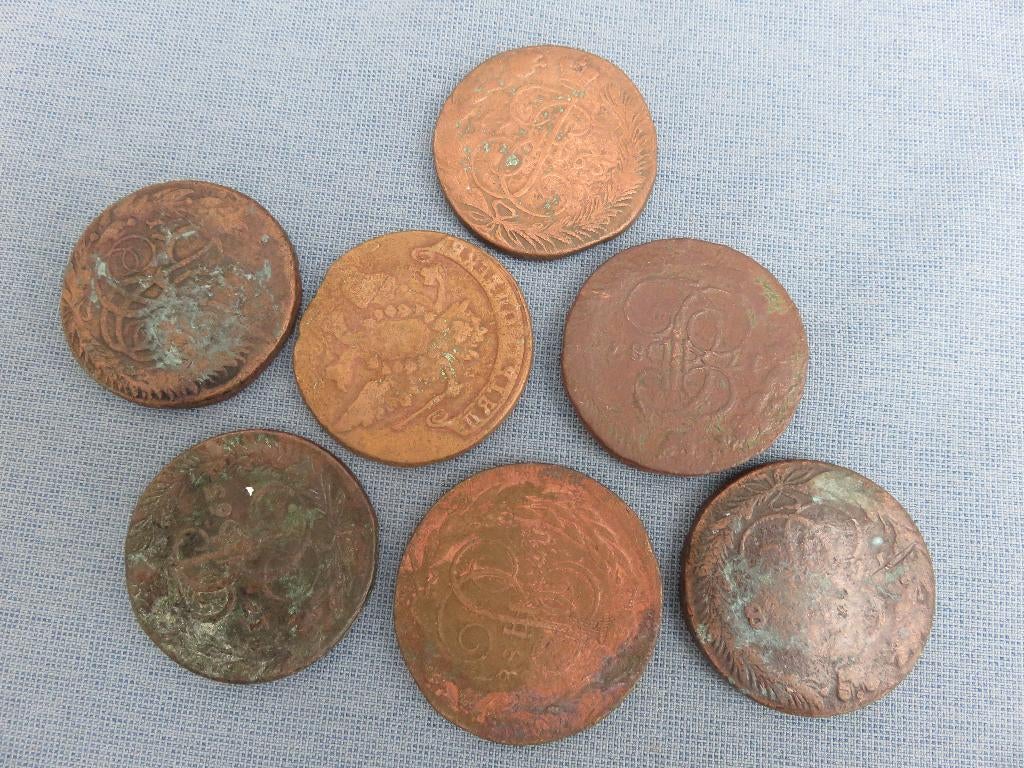 Collectie grote munten in koper - Rusland - 18e eeuw, Postzegels en Munten, Ophalen of Verzenden, Rusland, Setje