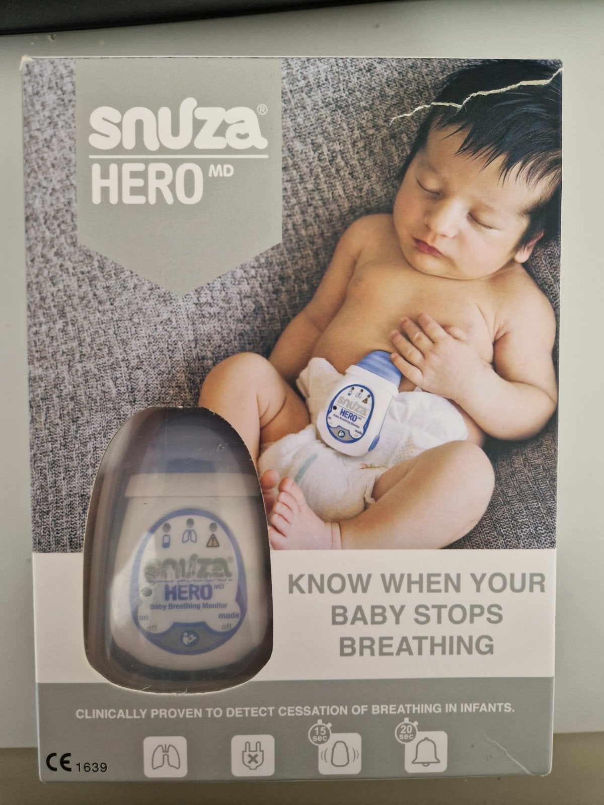 Snuza Hero MD Baby Ademhalingsmonitor, Ophalen of Verzenden, Zo goed als nieuw, Minder dan 100 meter, Digitaal