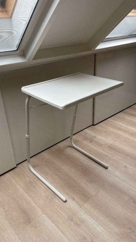 Verstelbare laptoptafel / eettafel (wit), Ophalen, Gebruikt, In hoogte verstelbaar