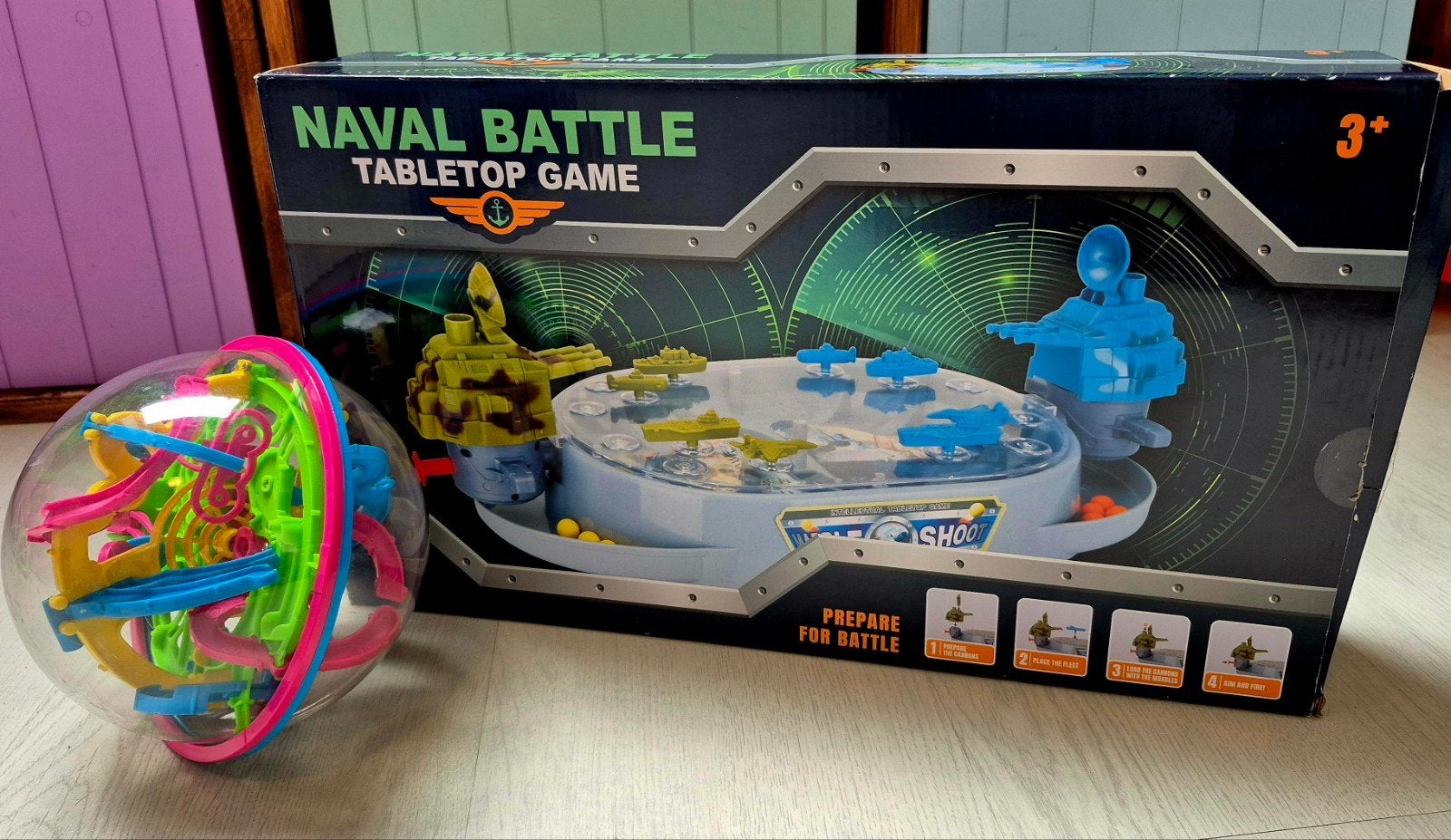 Naval Battle Tafelspel & 3D Doolhof Bal, Ophalen, Zo goed als nieuw, Jongen of Meisje