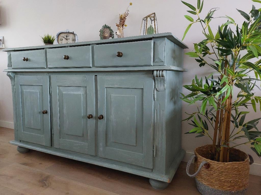 Dressoir Oud-Grenen, Huis en Inrichting, Kasten | Dressoirs, Ophalen, Gebruikt, Met deur(en), 150 tot 200 cm