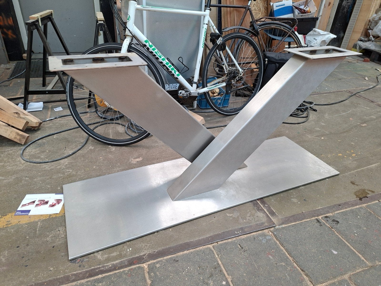 RVS Tafelpoot 160cm bij 50cm, Ophalen, Tafelpoot, Gebruikt, 50 tot 100 cm