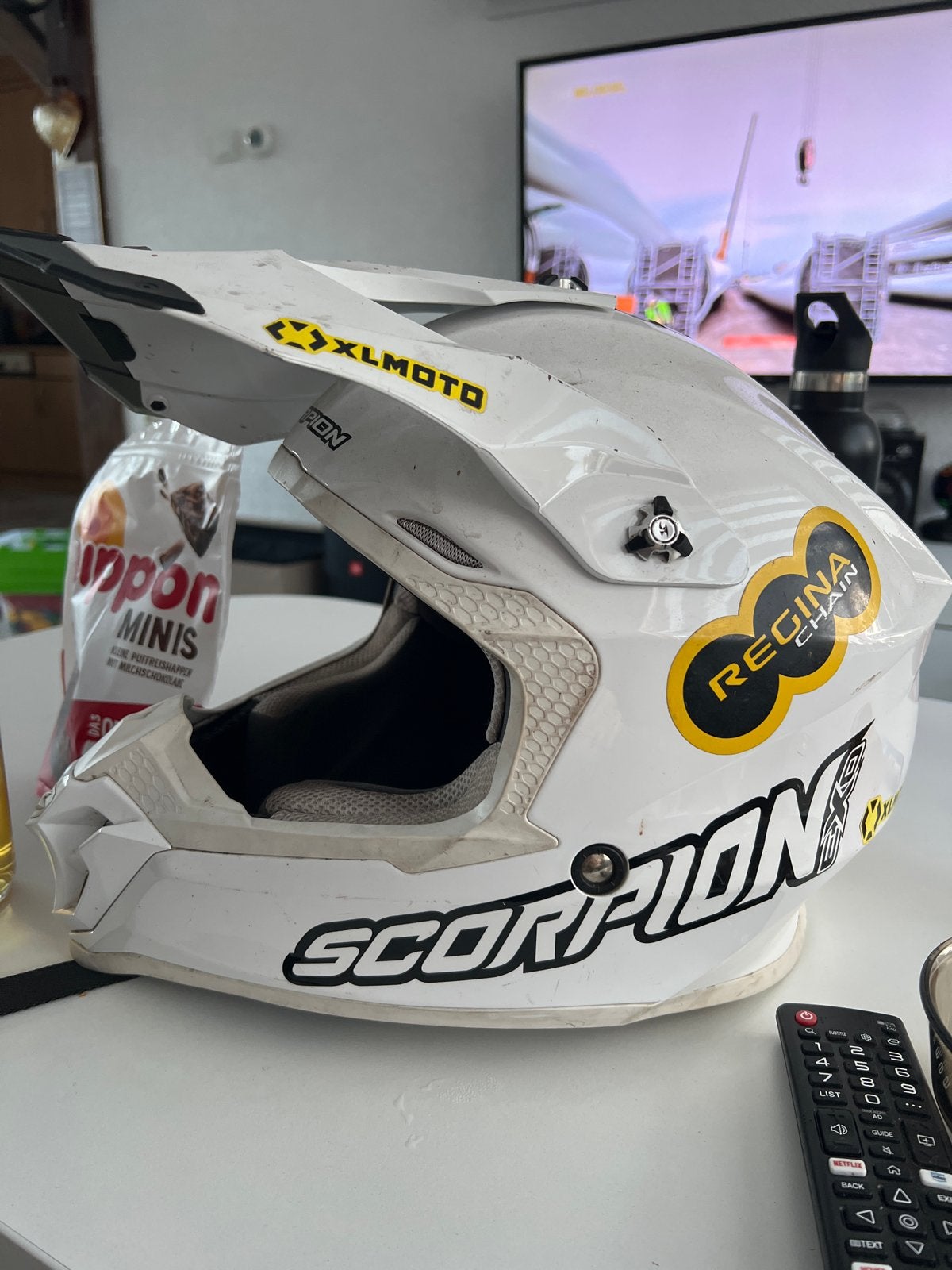 Scorpion Scooterhelm XL - Wit, Motoren, Ophalen, Tweedehands, Heren, Overige typen