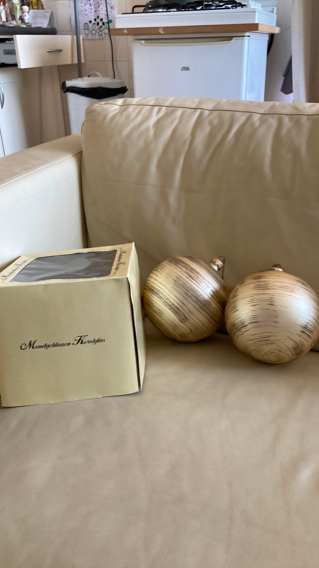Mondgeblazen grote kerstballen glas, Huis en Inrichting, Lampen | Lampenkappen, Ophalen, Gebruikt, Rechthoekig, Minder dan 25 cm