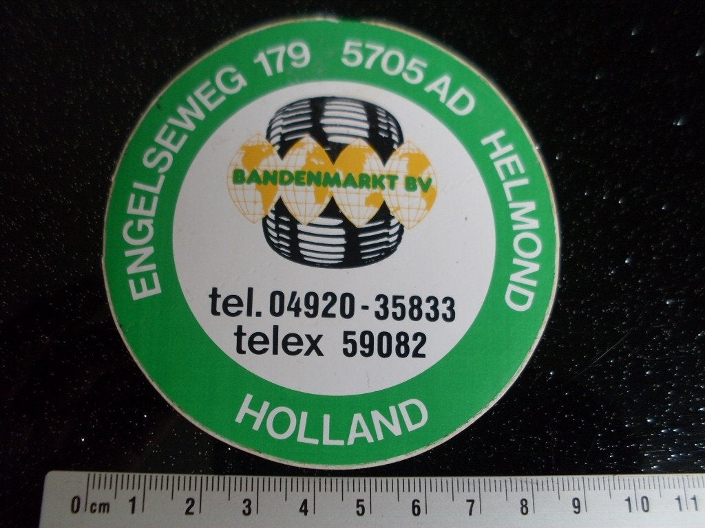 sticker bandenmarkt helmond logo banden autobanden, Verzenden, Zo goed als nieuw, Bedrijf of Vereniging
