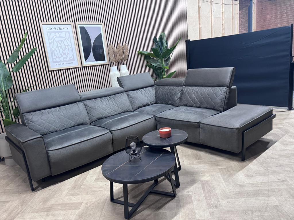 ZGAN Henders en Hazel Busan Hoekbank - Antraciet - 280 x 235, -, -, Hoekbank, Leer