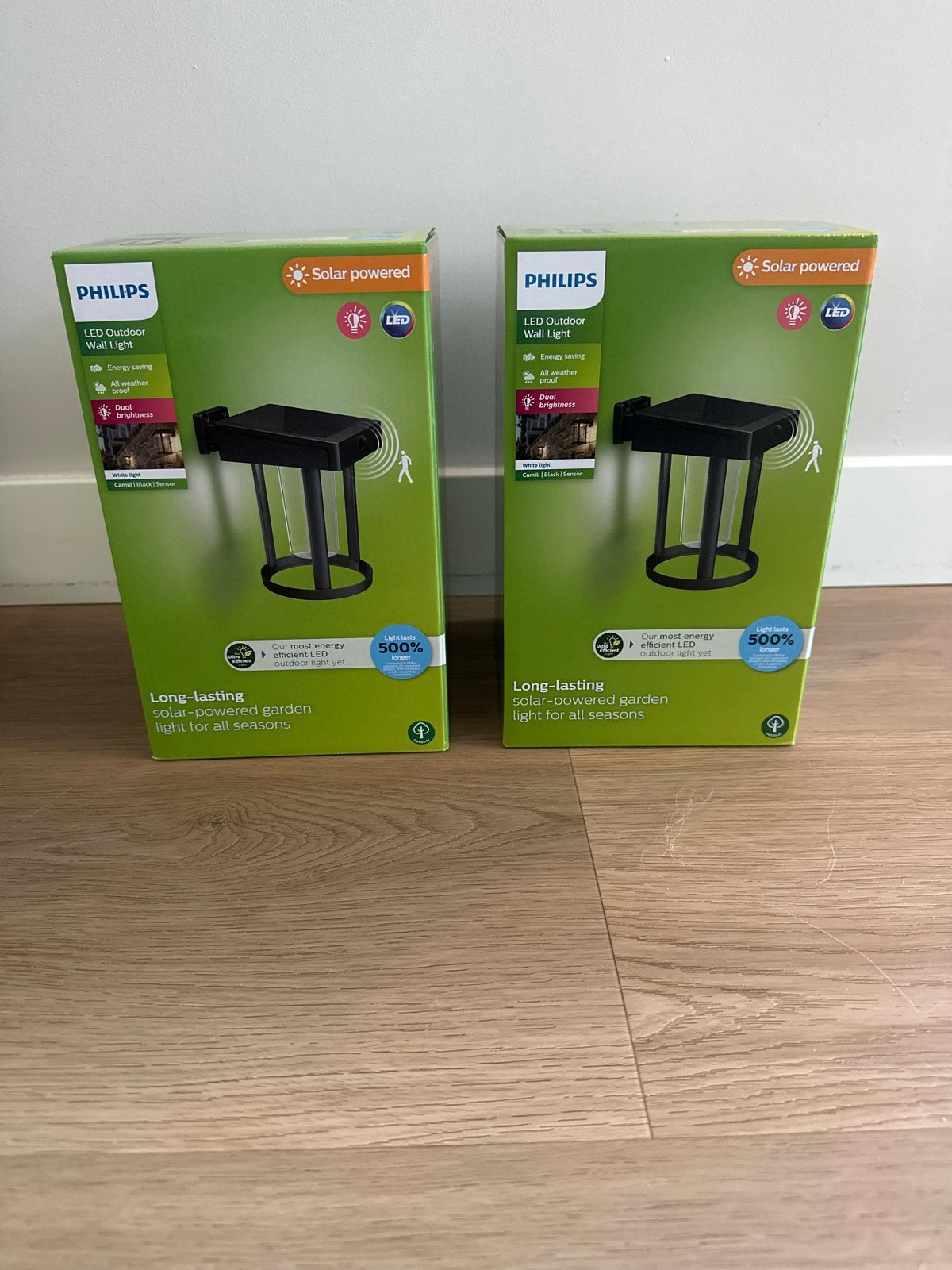 Philips LED Buitenwandlamp Camill Zwart met Sensor (Nieuw), Zonne-energie, Minder dan 50 watt, Wandlamp, Nieuw
