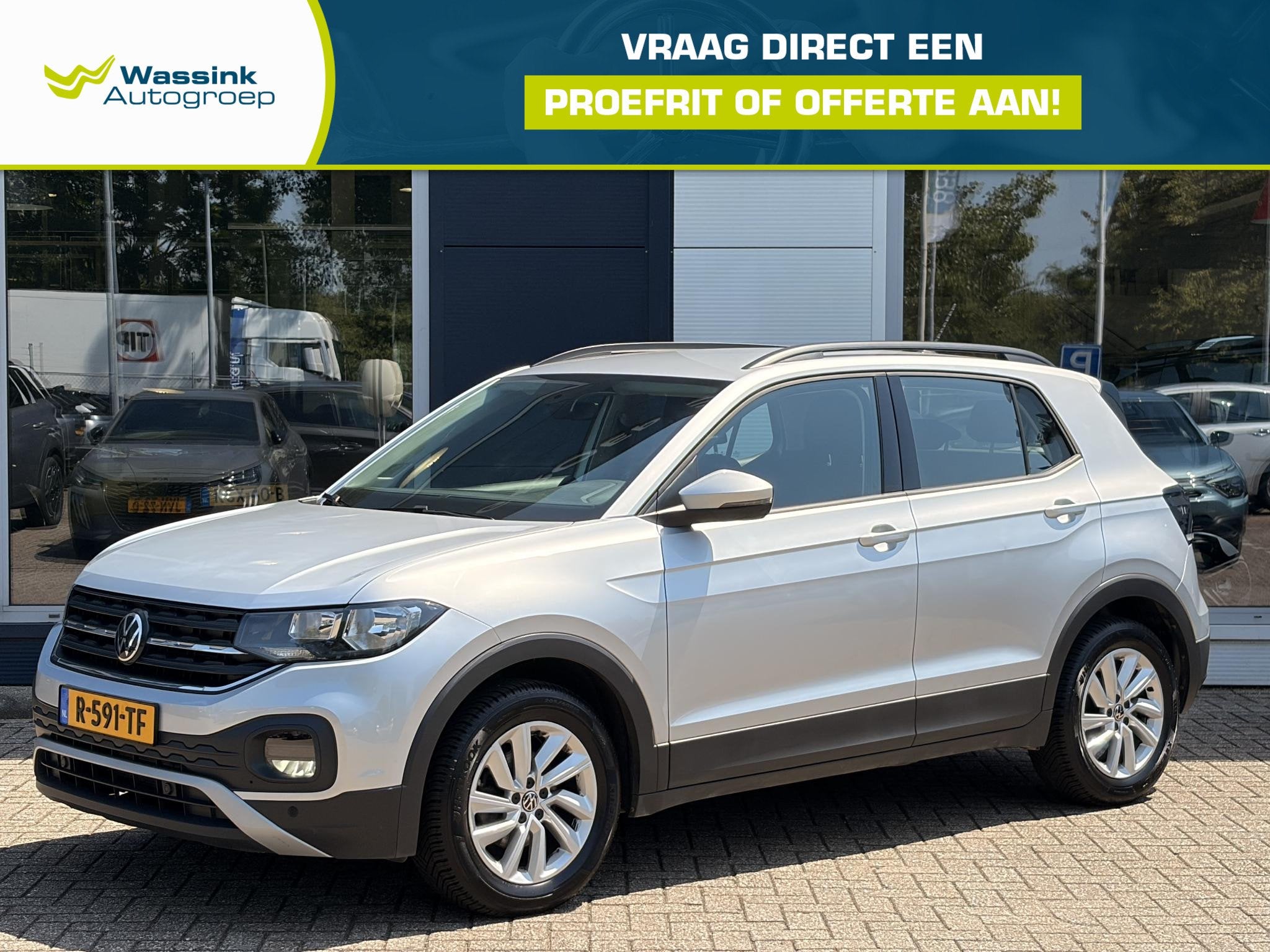 Volkswagen T-Cross 1.0 TSI Style | Parkeercamera | Climate C, Auto's, Gebruikt, Bedrijf, 3 cilinders, 1100 kg