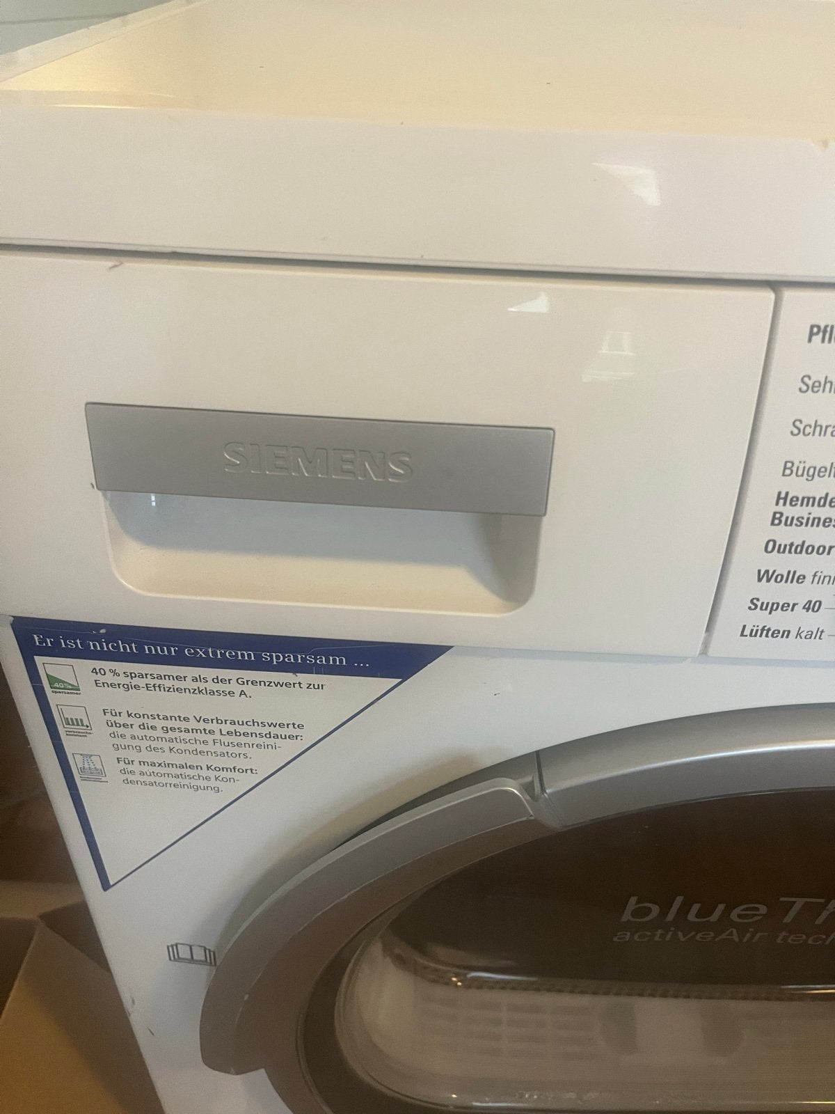 Siemens blueTherm warmtepompdroger - Energiezuinig, Witgoed en Apparatuur, Gebruikt, 8 tot 10 kg, Ophalen of Verzenden, 85 tot 90 cm