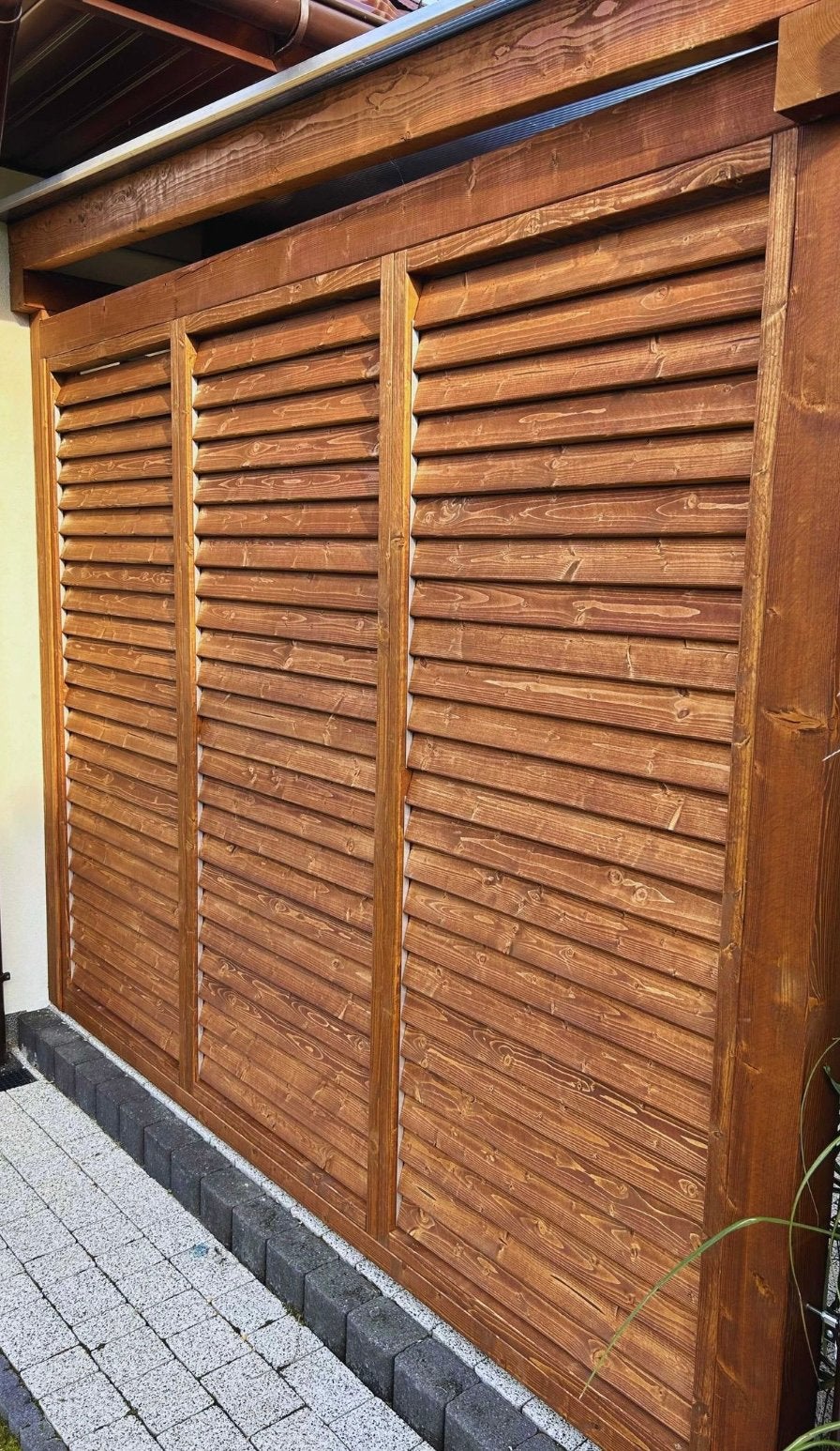 Houten shutters, Tuin en Terras, Ophalen, 100 tot 150 cm, 200 cm of meer, Nieuw