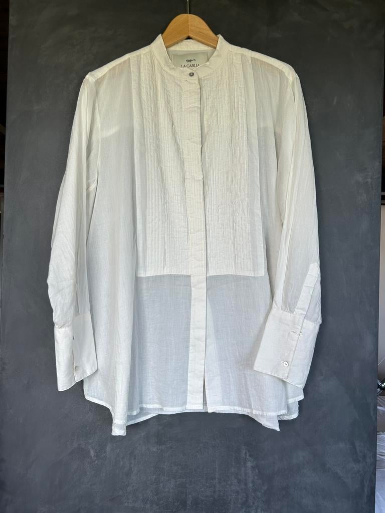 La Carlia blouse offwhite 38/40 dun katoen, Ophalen of Verzenden, Zo goed als nieuw, Maat 38/40 (M), Overige kleuren