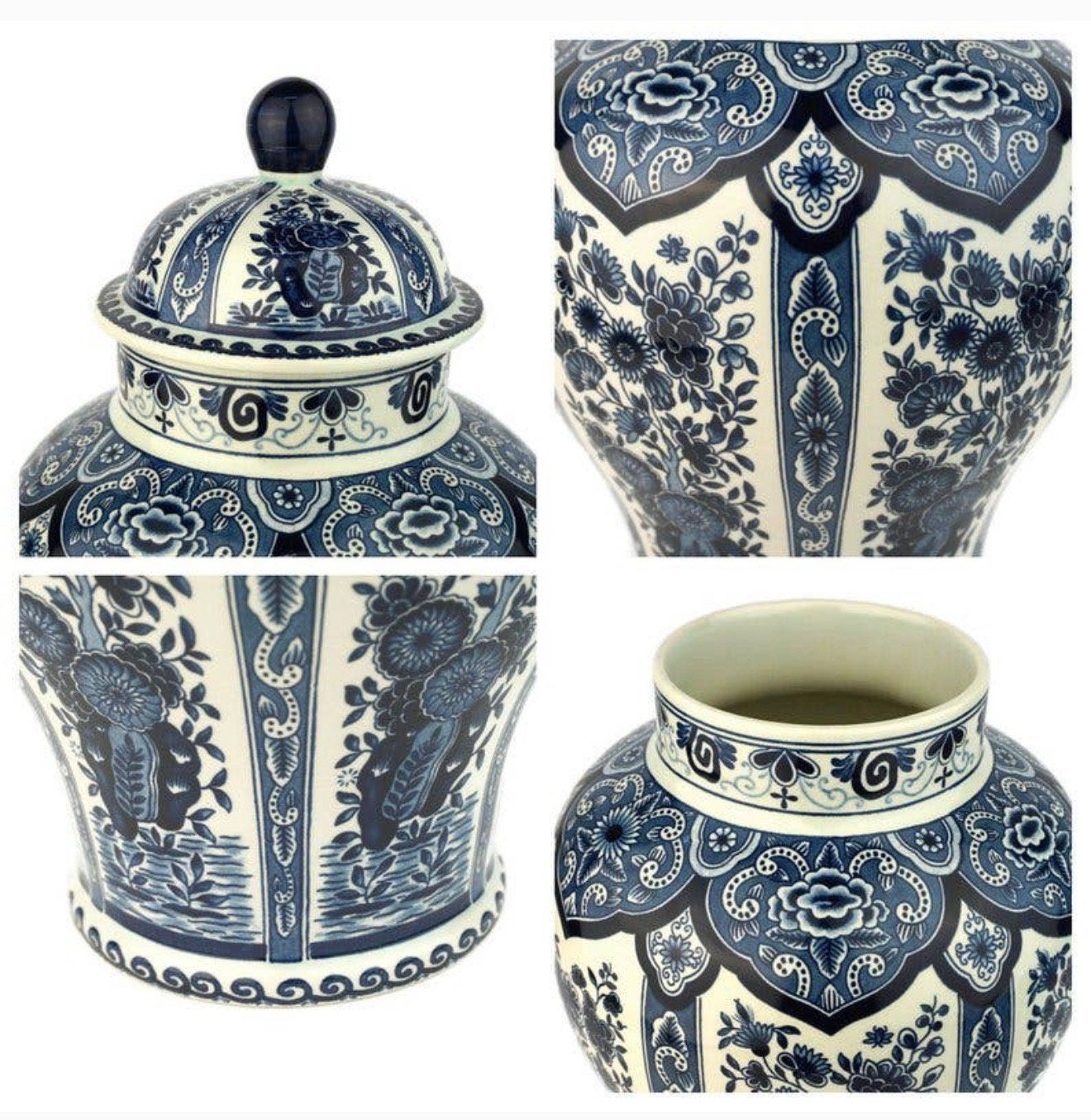 Grote Delftse Boch Royal Sphinx pot urn XL 36cm delfts-blauw, Ophalen of Verzenden