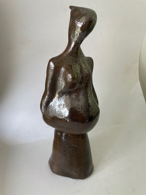 Prachtig keramiek beeld geglazuurd. Zwangere vrouw., Ophalen, 20 - 50 cm, Steen of Keramiek, Beeld
