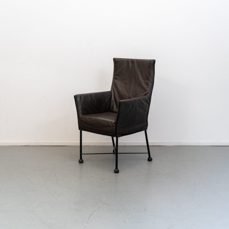 Montis Chaplin (eetkamer)stoelen - donkerbruin leder, Niet ingevuld, Zo goed als nieuw, Niet ingevuld, Niet ingevuld