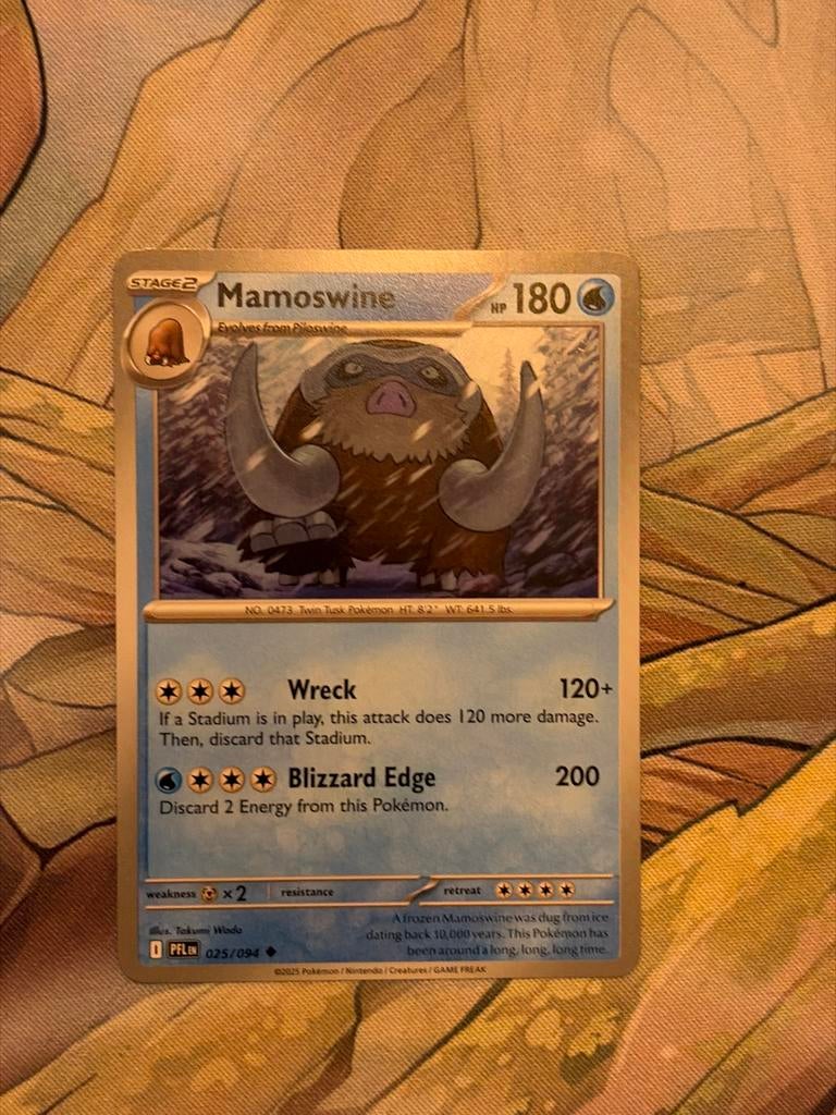 Mamoswine #25 PFL Pokémon Kaart, Ophalen of Verzenden, Zo goed als nieuw, Losse kaart