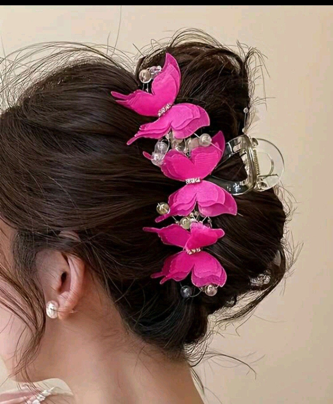 Nieuwe Roze Vlinder Haarclip - Elegant en Stijlvol, Ophalen, Nieuw, Haarspeld