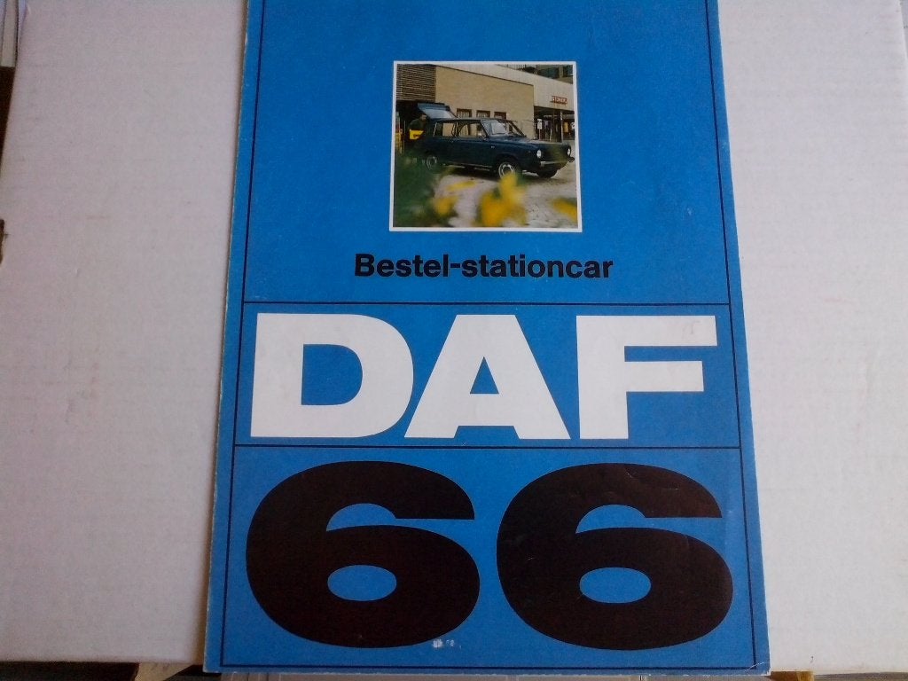 DAF 66 Bestel Stationcar Combi brochure folder Nederland '73, Ophalen of Verzenden, Zo goed als nieuw, Overige merken