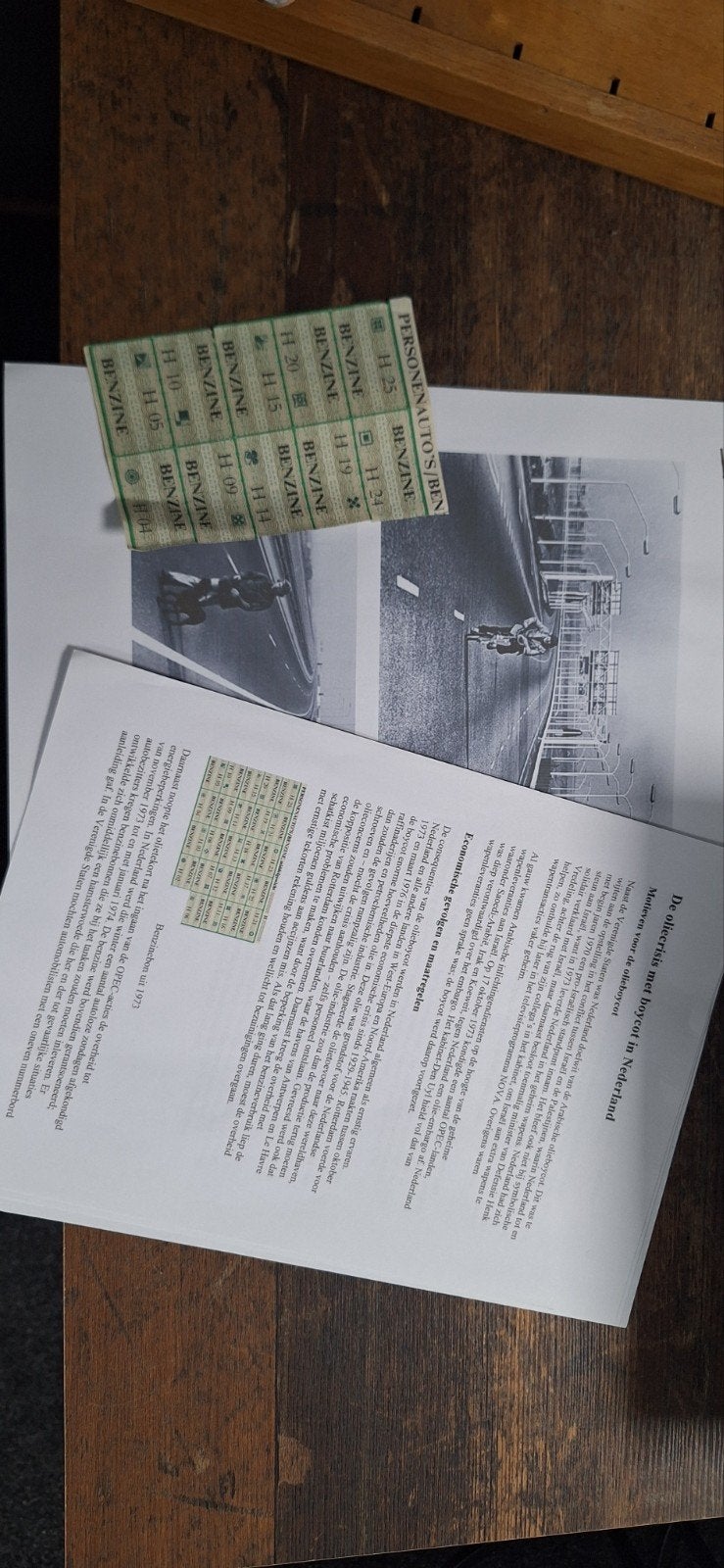 Originele Benzinebon uit 1973 - Historisch Document, Verzamelen, Ophalen of Verzenden, Gebruikt