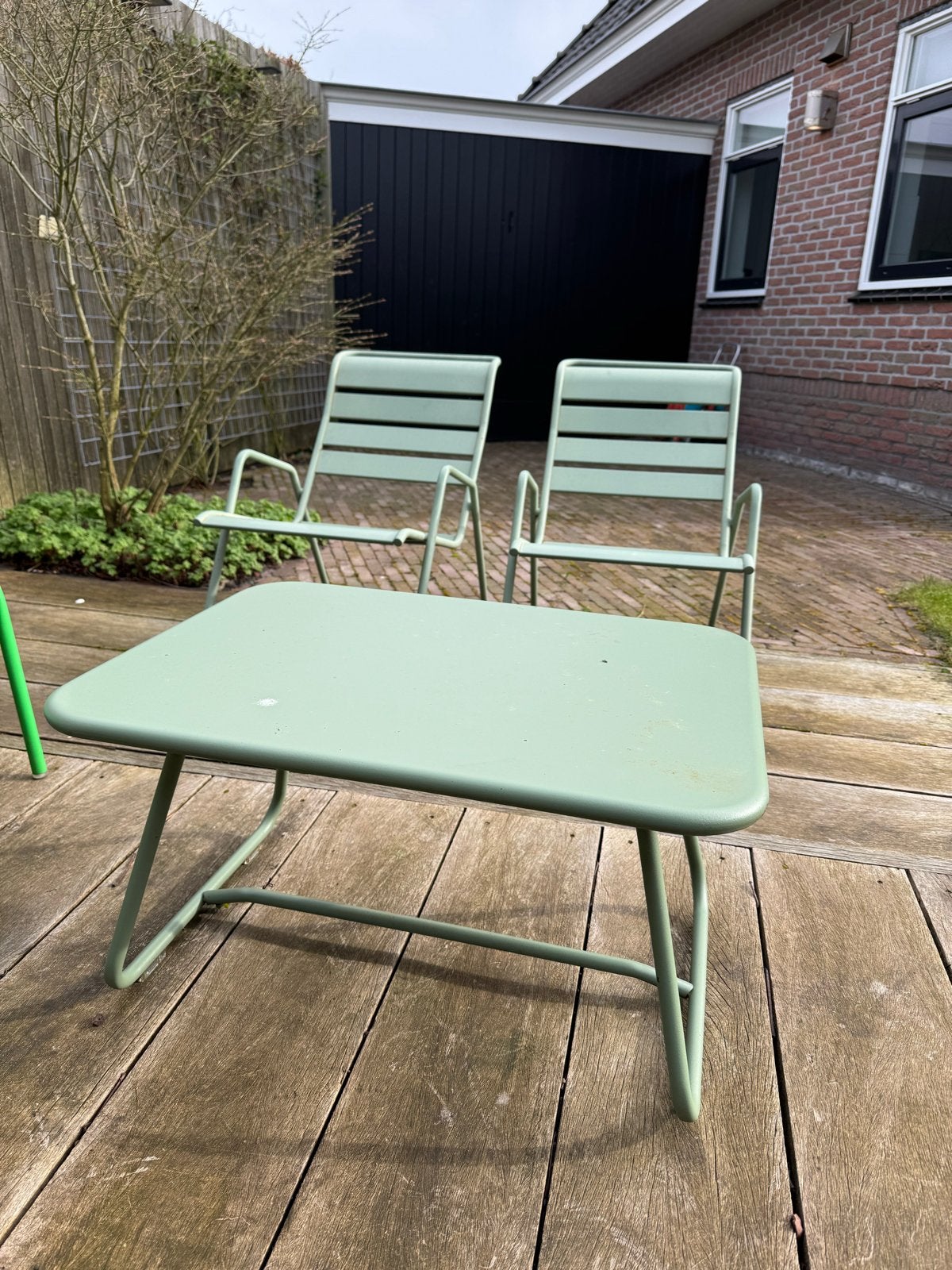 Fermob Sixties salontafel in cactusgroen, Ophalen, Gebruikt, Rechthoekig, Metaal