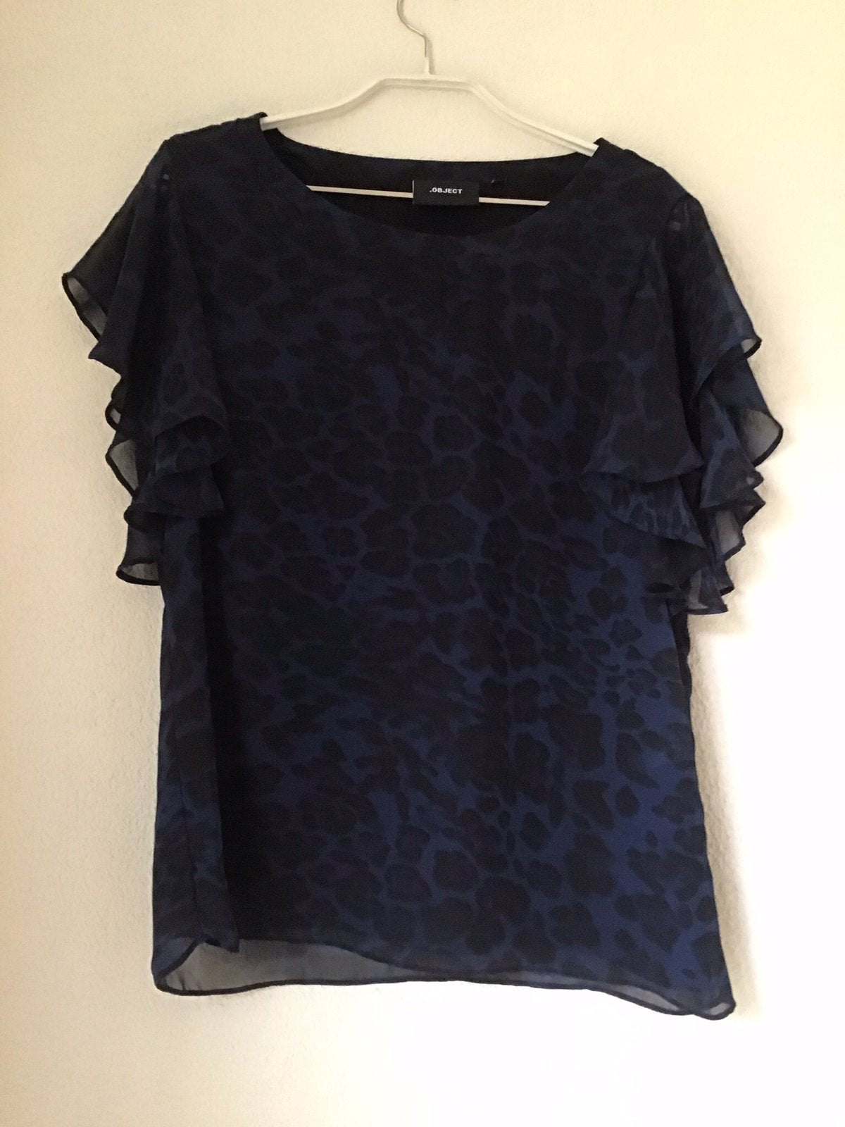 Object gevoerde Top donkerblauw maat 36, Blauw, Ophalen of Verzenden, Zo goed als nieuw, Maat 36 (S)