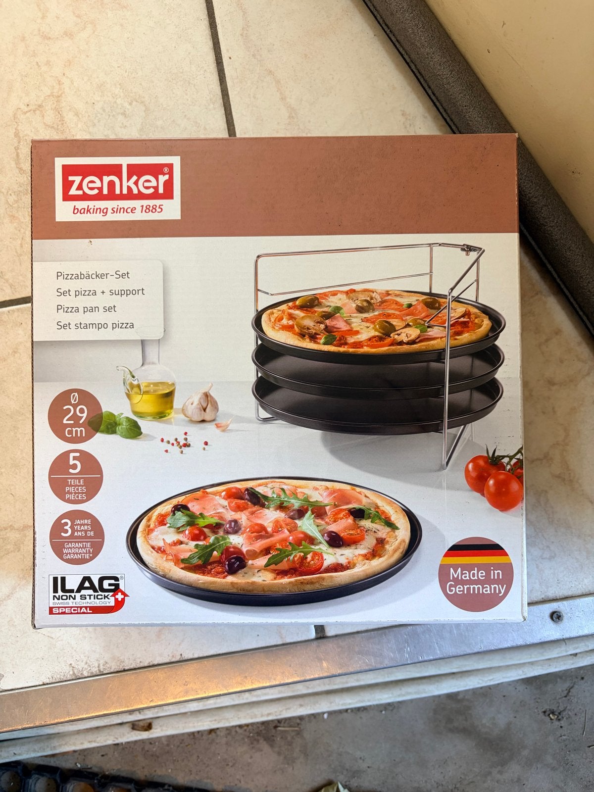 Zenker Pizzabakker-Set: 4 Pizza's tegelijk in de oven, Witgoed en Apparatuur, Ophalen of Verzenden, Nieuw