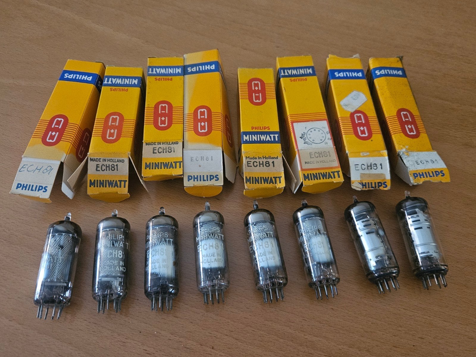 8xPhilips Miniwatt ECH81 buizen, Ophalen of Verzenden