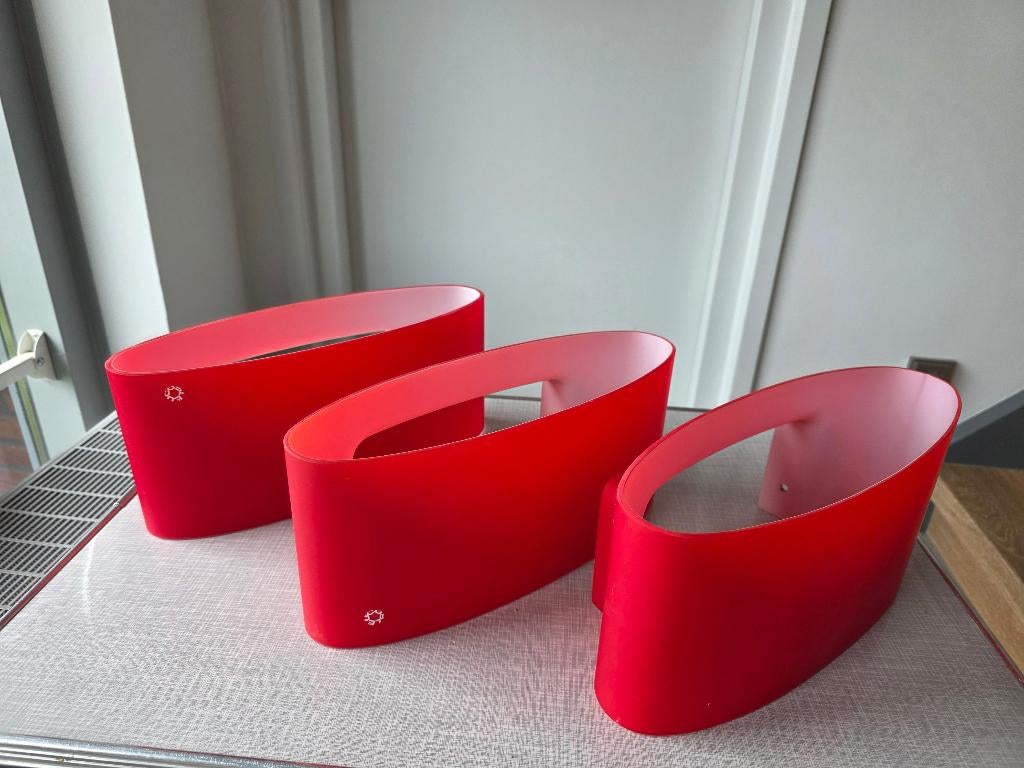 Vittoria P2 wandlampen in rood, 3 stuks, Ophalen, Zo goed als nieuw, Glas