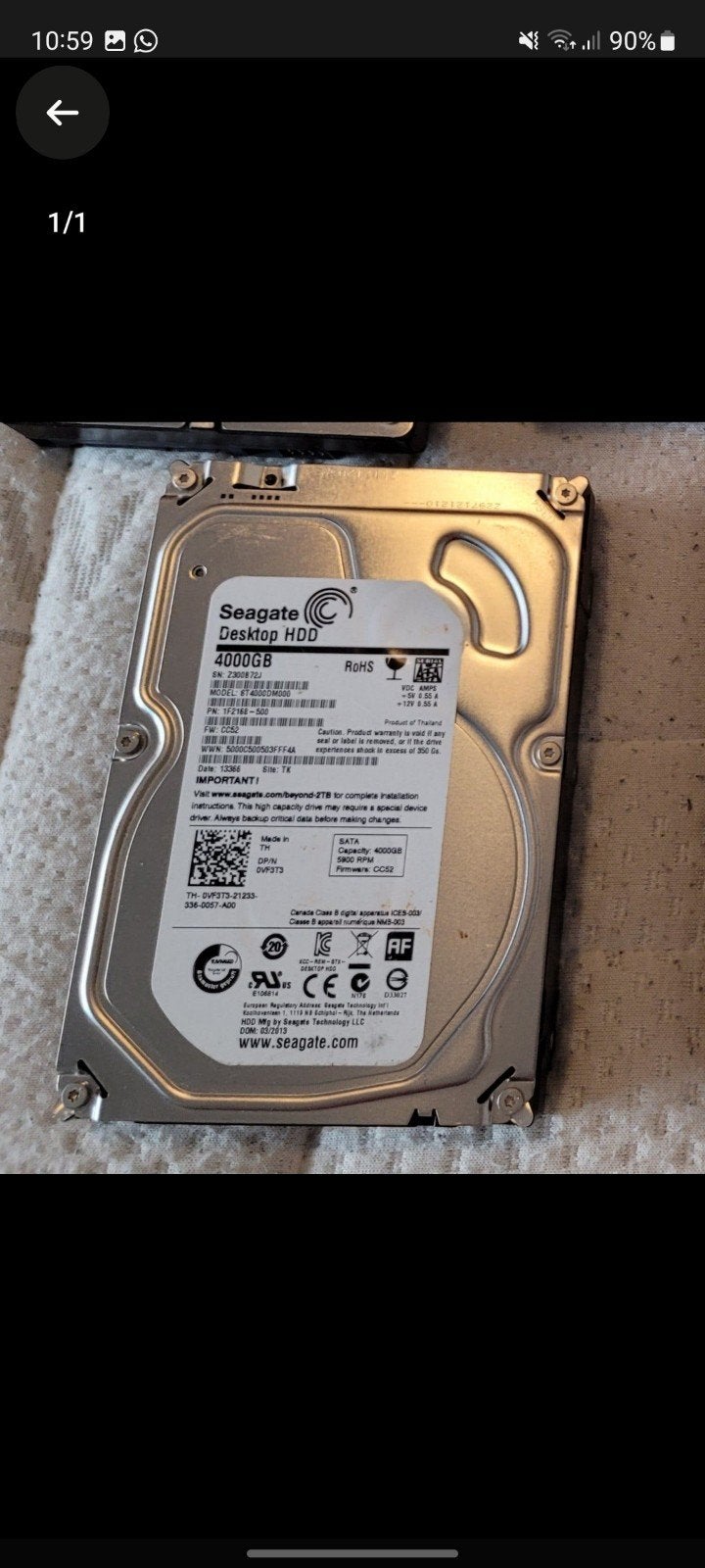Seagate 4tb harde schijf, Ophalen