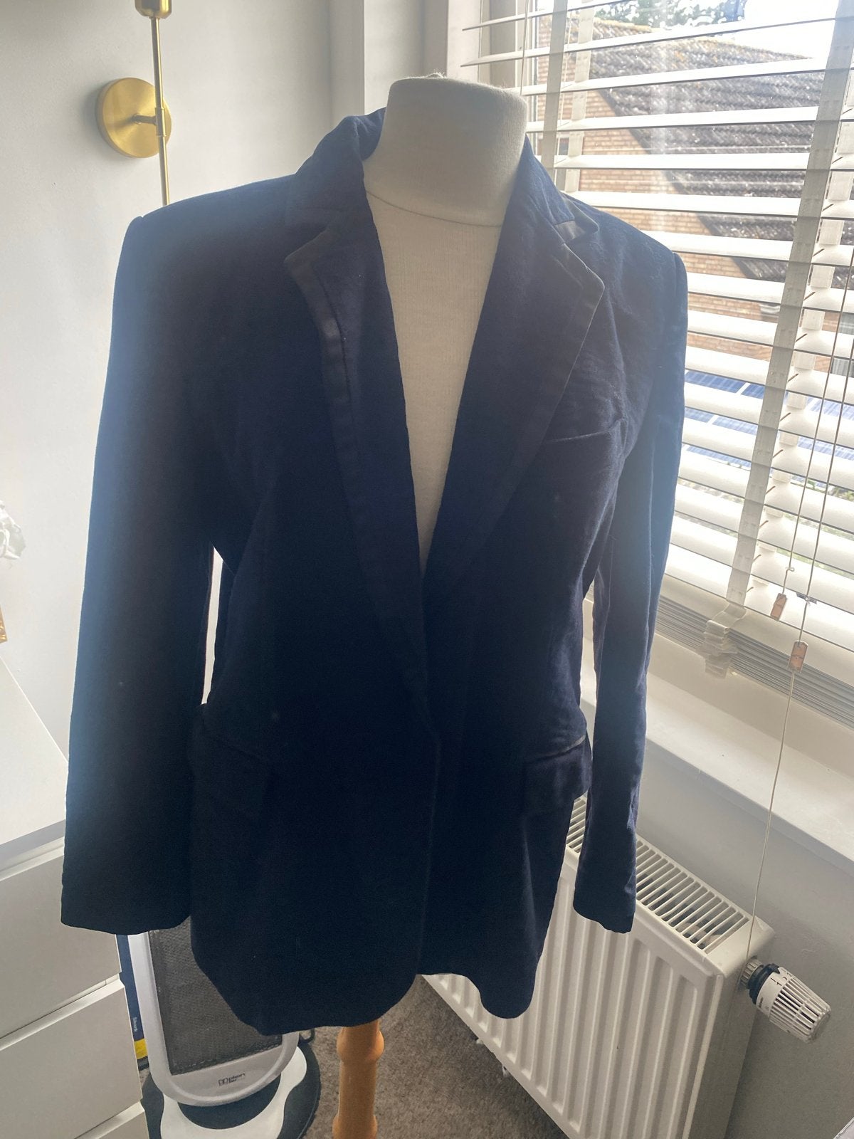 Donkerblauwe fluwelen blazer Zara XL, Blauw, Maat 46/48 (XL) of groter, Ophalen of Verzenden, Zo goed als nieuw