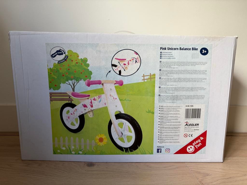 NIEUW: Small Foot houten roze eenhoorn loopfiets, Ophalen, Nieuw, Loopfiets