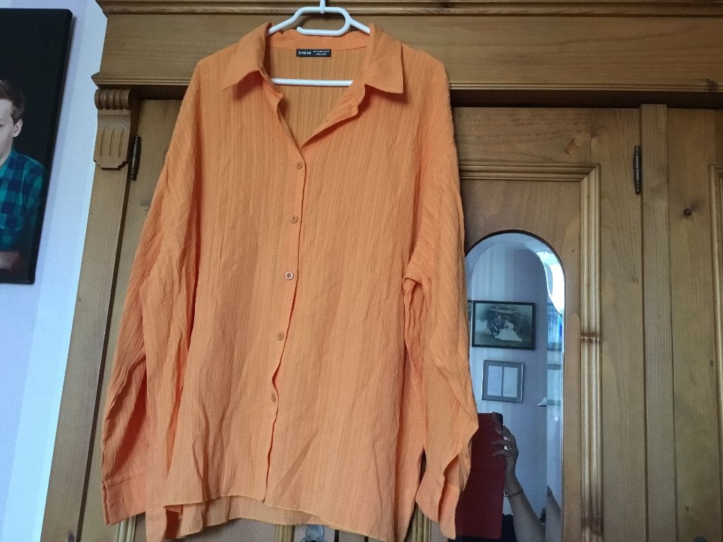 Oranje blouse van shein. Maat l, Maat 38/40 (M), Oranje, Ophalen of Verzenden, Zo goed als nieuw