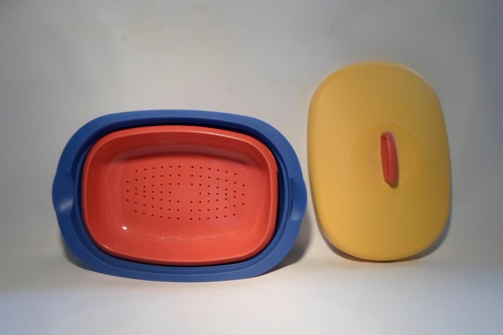 Tupperware Tricolore Uitlek Schaal, Ophalen of Verzenden, Zo goed als nieuw, Blauw, Schaal