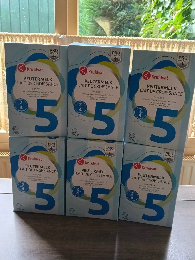 6 pakken Kruidvat peutermelk nummer 5 melkpoeder, Ophalen, Nieuw, Overige typen, Overige merken