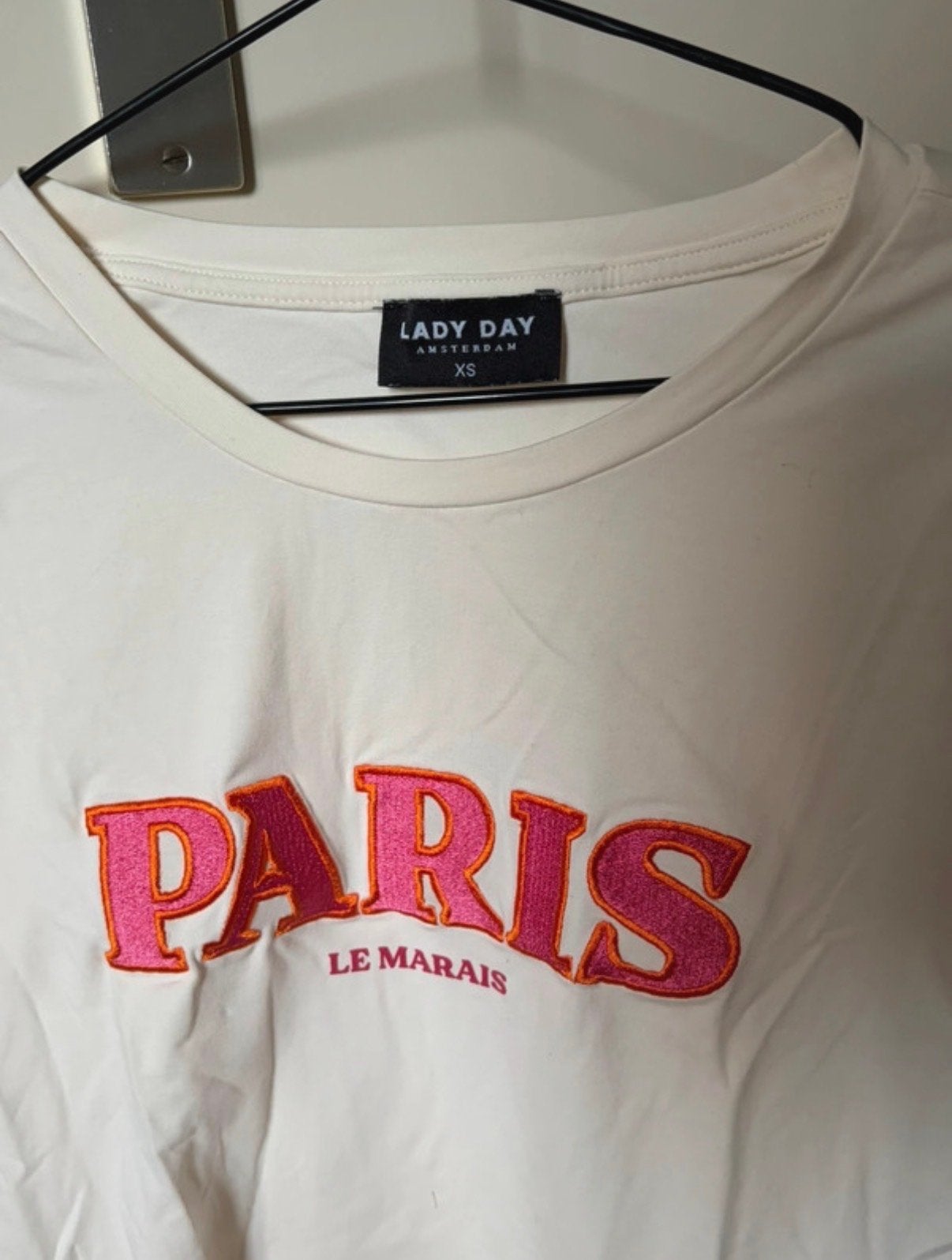 Lady Day Amsterdam Paris T-shirt XS katoen, Kleding | Dames, Wit, Ophalen of Verzenden, Zo goed als nieuw, Korte mouw