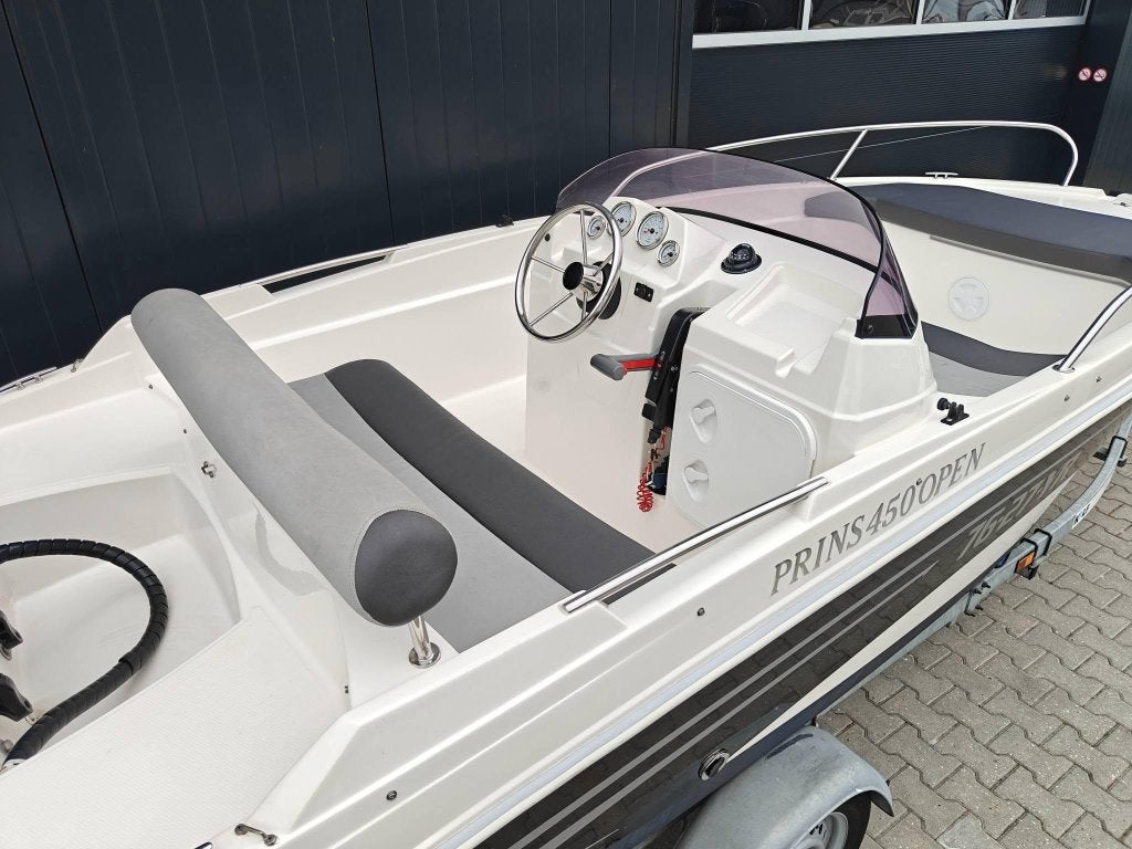 Prins 450 open - 50 pk Suzuki + trailer | Turboswing, Watersport en Boten, Vis- en Consoleboten, Overige merken, Gebruikt, 5 m