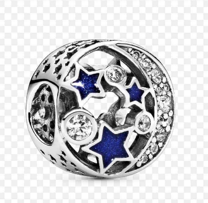Pandora bedel met sterren en strass, Pandora, Ophalen of Verzenden, Zo goed als nieuw, 1 bedel