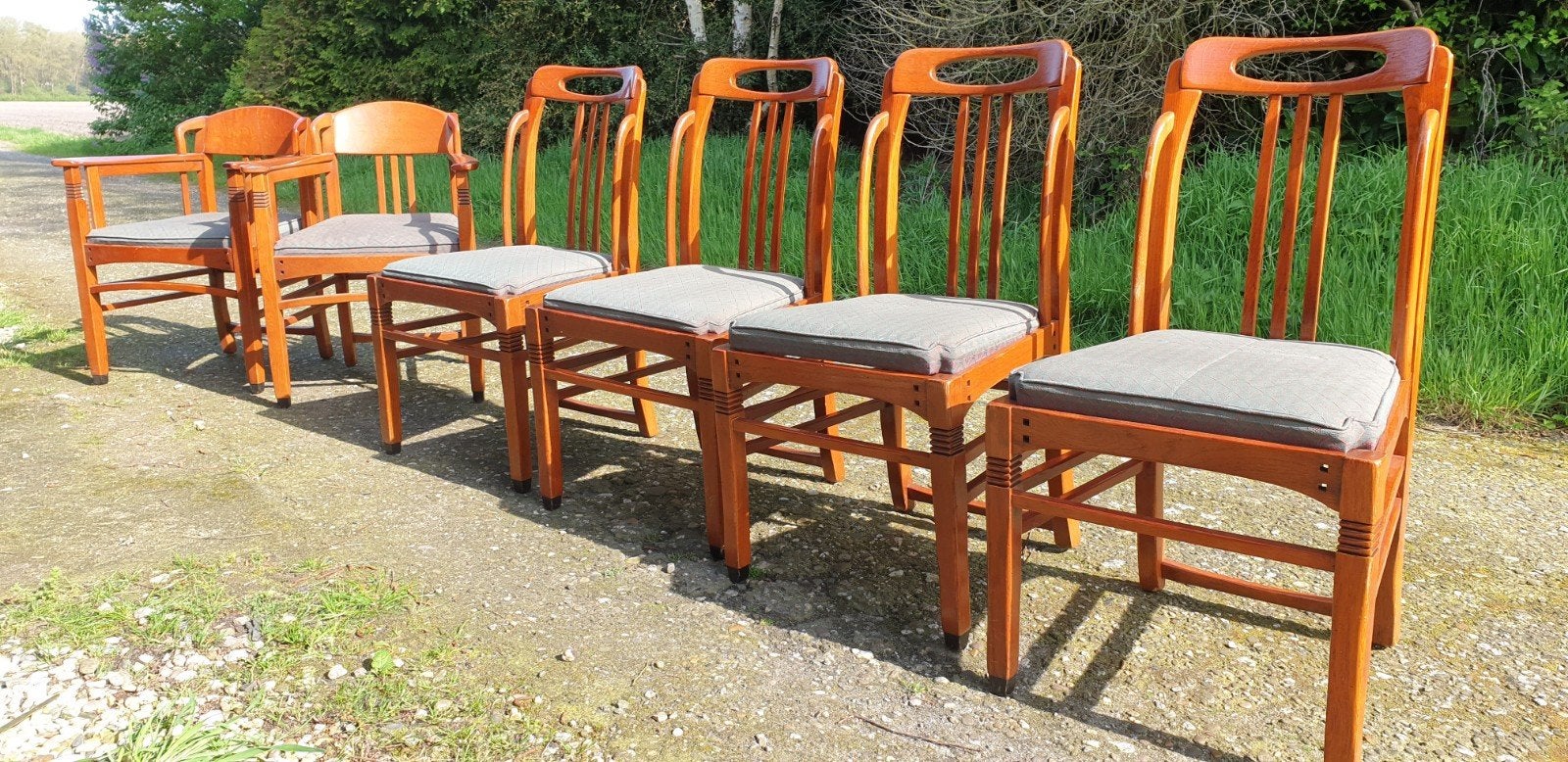 Set van 4 Schuitema Jugendstil eetkamerstoelen, Ophalen