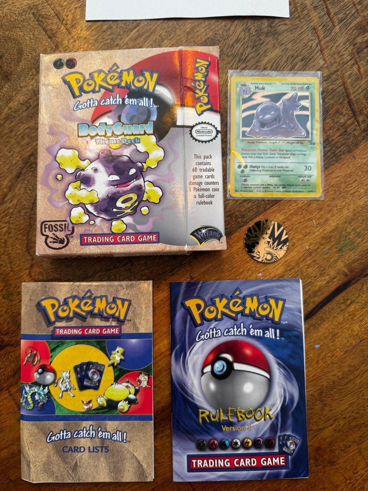 Pokemon Bodyquard Fossil Themedeck Muk Holo, Ophalen of Verzenden, Gebruikt, Starterdeck