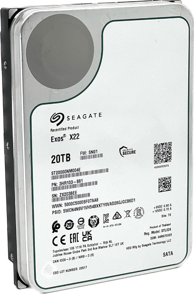 Seagate Exos 20TB X20 (3 op voorraad), Intern, Gebruikt, Seagate, Ophalen of Verzenden