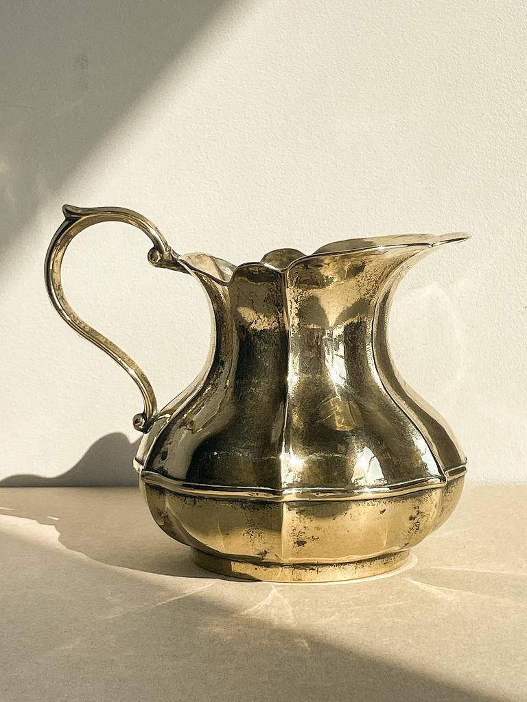 Art nouveau stijl kan met handvat, massief messing gieter, Ophalen of Verzenden