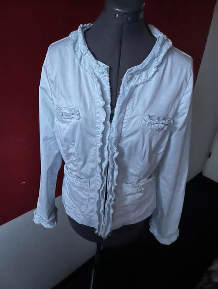 Lichtblauw jasje van van der Mark maat 40. ZGAN, Kleding | Dames, Maat 38/40 (M), Blauw, Ophalen of Verzenden, Zo goed als nieuw