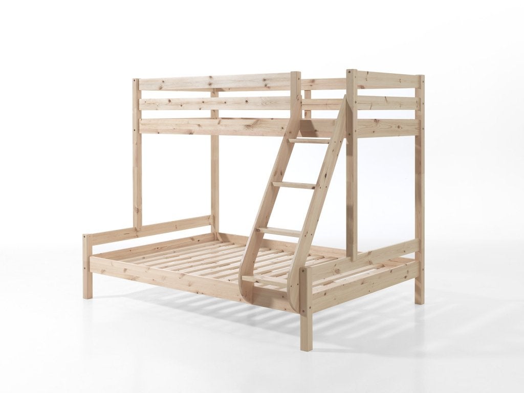 Pino 3-persoons stapelbed - 90x200 / 140x200 - Grenen, Niet ingevuld, Niet ingevuld, Niet ingevuld